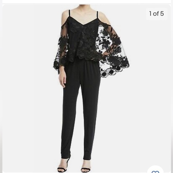 Kobi Halperin Monique Embroidered Lace Overlay Jumpsuit - Picture 1 of 7